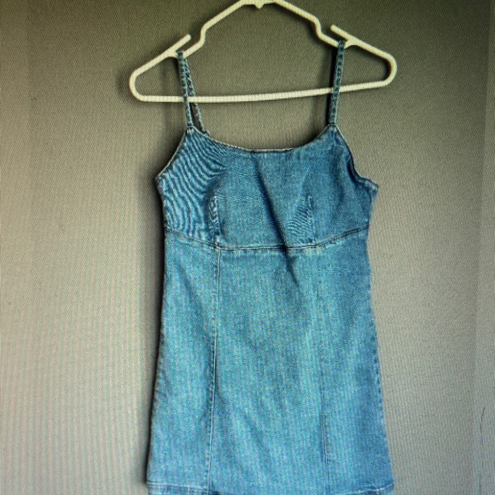 Lone Star women's denim dress sleeveless size medium 15. Bust 26.5 length